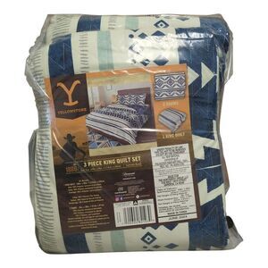 Harlowton - Yellowstone 100% Polyester Microfiber Quilt and Sham Set, 3 Piece, K